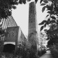 Andreaskirche 1987 Rückansicht mit Rosette