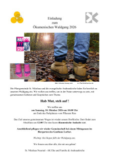 Einladung zum Ökumenischen Waldgang 2026